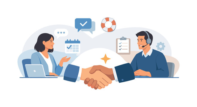 A customer experience concept showing a business prioritizing client needs and delivering consistent high quality support across interactions, highlighting long term relationship