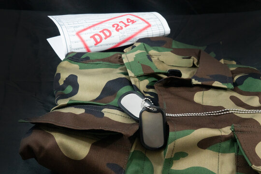 Fatigue Uniform with Separation Papers Veteran Service Duty Honor and Sacrifice