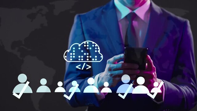 AI human resources and digital recruitment technology. Online job search system, smart resume screening, candidate selection, future workforce management, and cloud data analysis concept