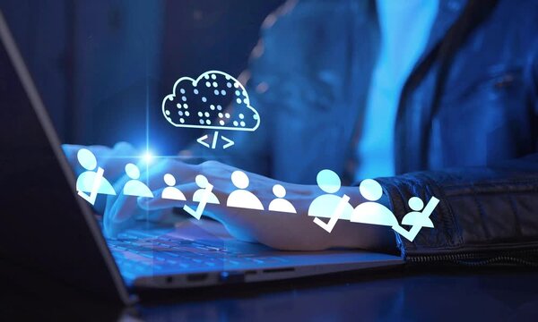 AI human resources and digital recruitment technology. Online job search system, smart resume screening, candidate selection, future workforce management, and cloud data analysis concept