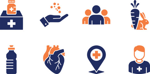 Fototapeta premium Healthcare and medical icons set