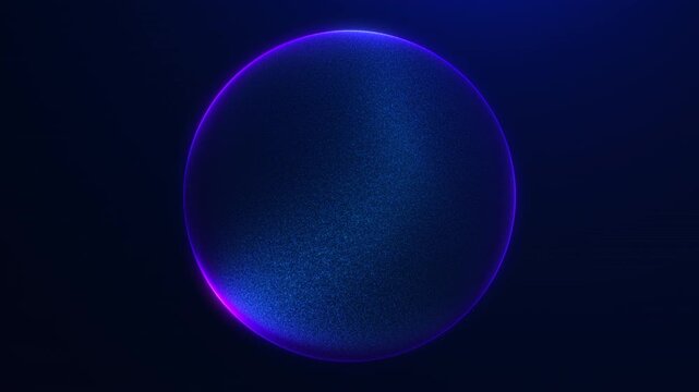 Deep blue energy sphere with soft glowing plasma surface. Futuristic abstract 4K 60fps seamless loop with elegant motion, dark atmosphere and refined luminous detail.