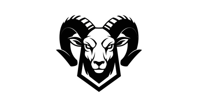 Ram head silhouette logo design