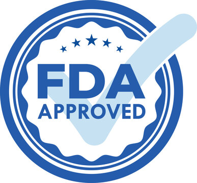 FDA Approved Check Badge Seal &ndash; Official Verified Certification Stamp with Tick Mark for Quality Assurance