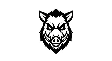 Obraz premium Stylized boar head graphic on white