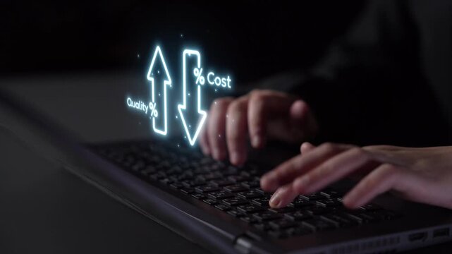 Business concept showing cost reduction and quality increase using Lean, Six Sigma, and Total Quality Management (TQM) to enhance efficiency, value, and customer satisfaction. Muxer