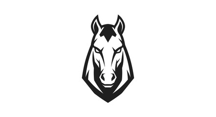 Fototapeta premium Stylized horse head logo on white