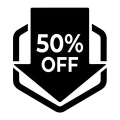 Fototapeta premium sale icon on black