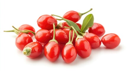 Fresh red Goji Berries Isolated on White Background – Healthy Superfood Ingredient, High Quality Food Photography