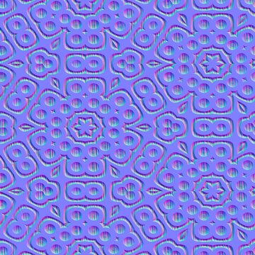 Digital Glitch Mandala Normal Map Texture