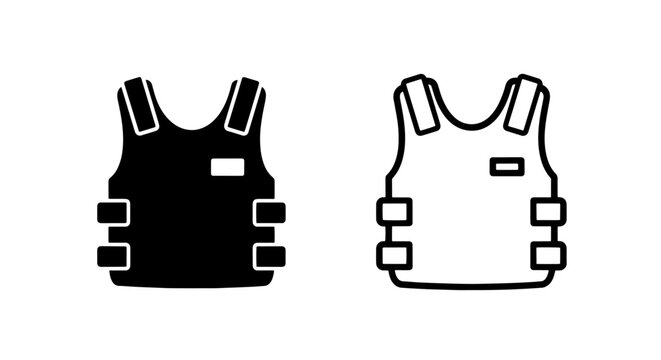 Tactical vest icon set