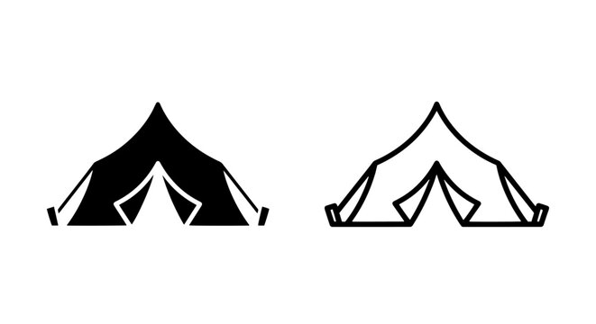 Classic bell tent camping icon for outdoor adventures and glamping experiences