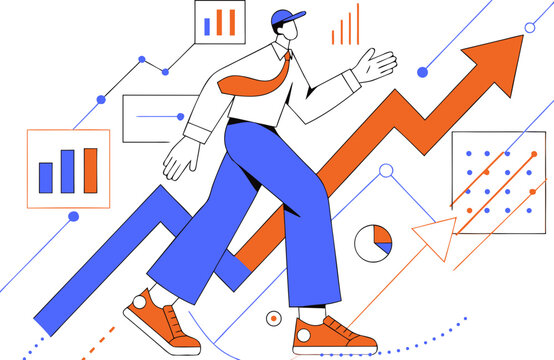 business man and graph