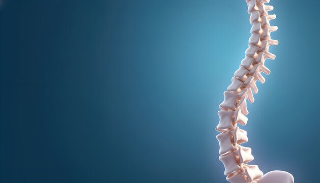 Human spine anatomy with vertebral column