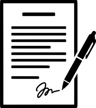 contract or invoice on transparent background for web and graphic design
