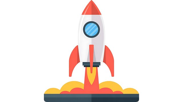 Rocket ship icon launch vector graphic
