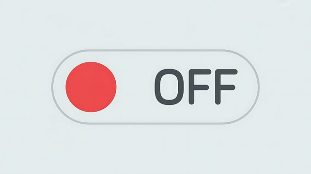 Red toggle switch button with OFF text