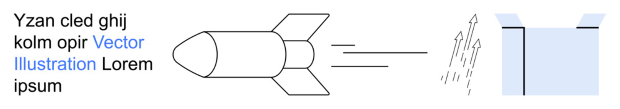Aerospace technology, motion physics, scientific research, transportation, innovation, and engineering. A rocket launching with trajectory lines and impact visualization. Aerospace technology