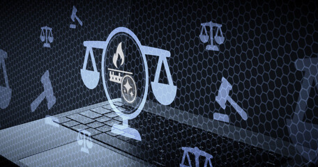 Inteligencia artificial en derecho de la energia y gas justicia digital para suministros energeticos y servicios con balanza © sh99