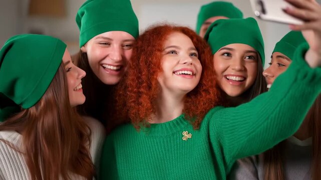 Friends celebrating and taking a selfie