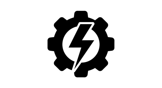Vektor Lightning Bolt with a Gear Icon Illustration
