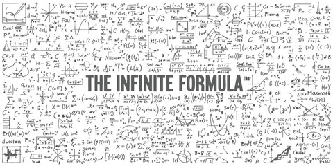 Mathematical background with complex equations and physics formulas for science and education vector illustration © GraphixEra