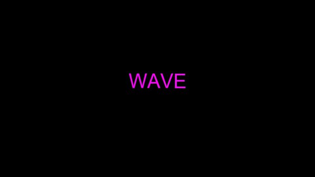 Vibrant Magenta Glowing 'WAVE' Text on a Dark Abstract Background