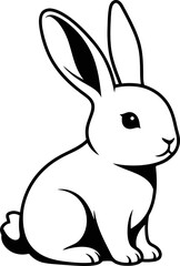 Obraz premium Cute rabbit sitting and looking around with big ears