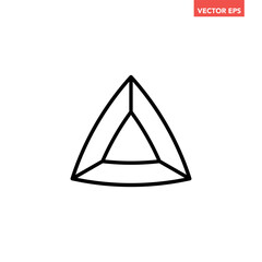 Fototapeta premium Black single triangle gemstone icon, simple luxury jewelry geometric flat design vector pictogram, infographic interface elements for app logo web button ui ux isolated on white background