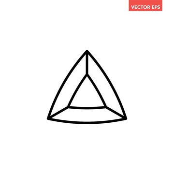 Black single triangle gemstone icon, simple luxury jewelry geometric flat design vector pictogram, infographic interface elements for app logo web button ui ux isolated on white background