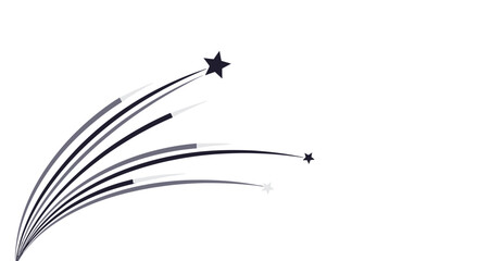 Stylized shooting star streaks across sky. © Shella