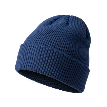 A blue beanie on transparent background