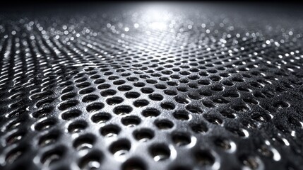 Fototapeta premium A close-up view of a metallic surface with a honeycomb pattern
