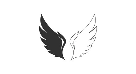 Fototapeta premium Abstract design of contrasting wings black and white a striking silhouette