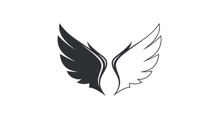 Abstract wings in contrasting colors create a striking graphic silhouette © Kuntol02