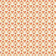 Fototapeta premium Seamless pattern with orange and white floral design elements