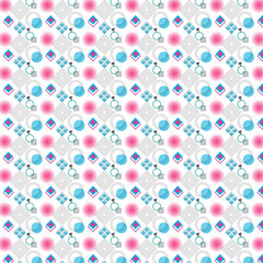Obraz premium Geometric seamless pattern with abstract shapes and pastel colors design