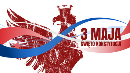 3 Maja Święto Konstytucji baner - ilustracja wektorowa © KR Studio