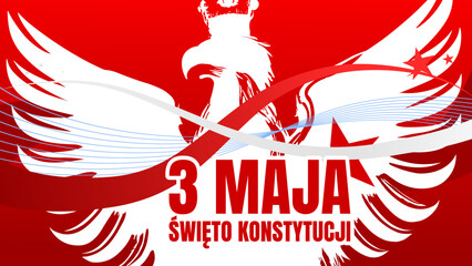 3 Maja Święto Konstytucji baner - ilustracja wektorowa © KR Studio
