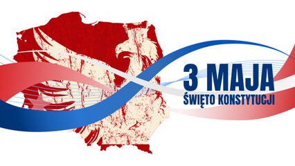 3 Maja Święto Konstytucji baner - ilustracja wektorowa © KR Studio