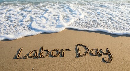 Labor day celebration on a serene beach