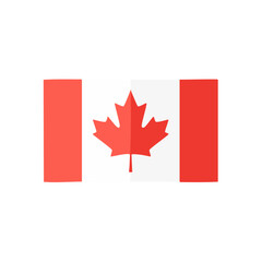 Obraz premium Flat Canadian Flag with Maple Leaf and Shadow
