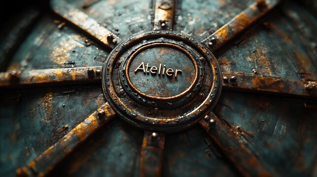 Atelier Creation Wheel: A spinning wheel with the word "Atelier" written in the center, symbolizing the endless cycle of creation and making. --ar 16:9 --stylize 750 --v 6.1 Job ID: f090bb00-6dac-41fb