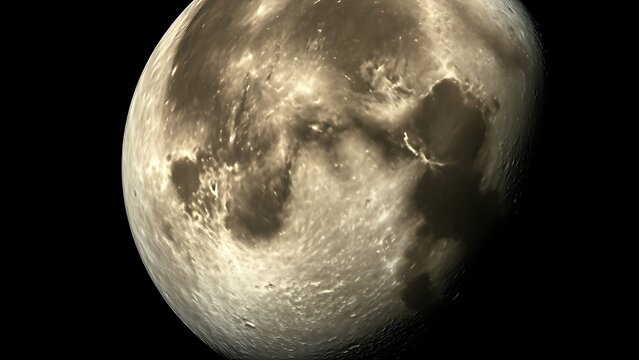 phase. Full moon glowing in dark space, detailed craters visible under cold moonlight. STEM education sheets, lab safety posters, designed for STEM education and laboratory safety posters.