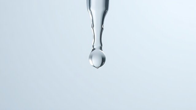 sedition. A single clear droplet falling from a glass dropper, studio lighting, clean aesthetic. bar promotions, beverage menus, designed for product packaging and bar promotions.