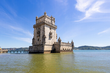Fototapeta premium Belem Tower historic Manueline monument on Tagus River