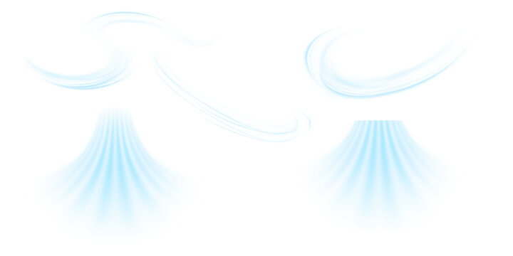 Air, wind effect isolated transparent background. Airflow overlay: fresh air for cleaning, cooling or changing the air. Wind Wave Effect. 3D vector illustration.