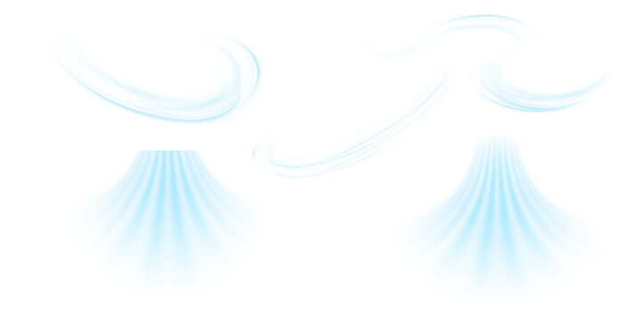 Air, wind effect isolated transparent background. Airflow overlay: fresh air for cleaning, cooling or changing the air. Wind Wave Effect. 3D vector illustration.