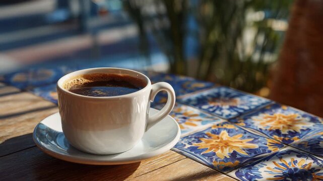 Local flavor during a daily coffee ritual, same seat, same cup, unspoken routine
