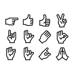 Obraz premium Mobile Interface Touch and Hand Gesture Icons.